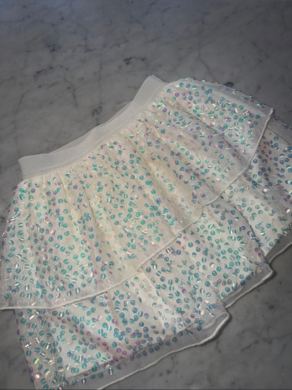 H&M Cream Iridescent Layered Tulle Skirt size 5t
